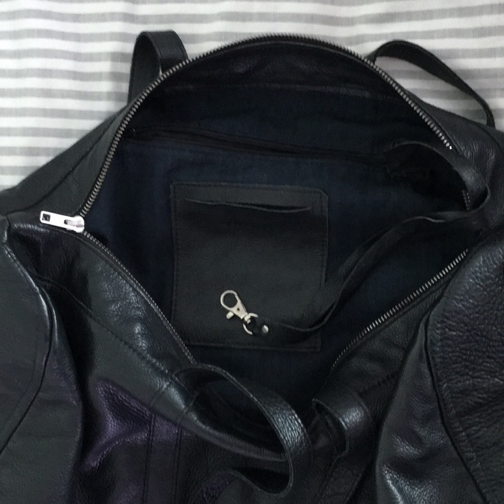 Alex Bender Leather Weekender Duffle Bag - Picture 5 of 7